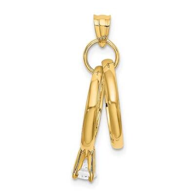 Large Wedding Rings with Cz Charm 14k Gold YC457, MPN: YC457, 637218086504
