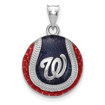 MLB Washington Nationals Enameled Baseball Pendant Gold-plated Sterling Silver SS519NAT, MPN: SS519…