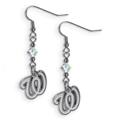 MLB  Washington Nationals Crystal Dangle Earrings Siskiyou Buckle GC5323