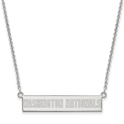 MLB Washington Nationals Small Bar Necklace Sterling Silver Rhodium-plated SS024NAT-18, MPN: SS024N…