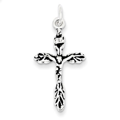 Crucifix Charm Antiqued Sterling Silver QC7338, MPN: QC7338, 883957569406