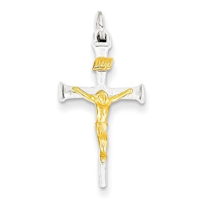18k Gold-plated Crucifix Charm Sterling Silver QC5424, MPN: QC5424, 883957532509