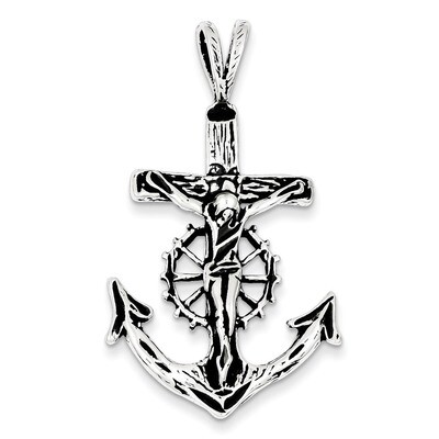 Mariner Crucifix Charm Antiqued Sterling Silver QC7364, MPN: QC7364, 883957568379