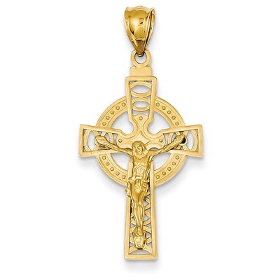 Celtic Crucifix Pendant 14k Gold Polished D4419, MPN: D4419, 637218083336