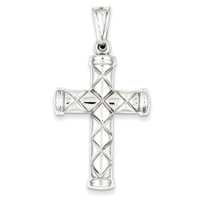 Latin Cross Pendant Sterling Silver Rhodium-plated Hollow QC5416, MPN: QC5416, 883957913216