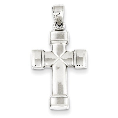 Reversible Cross Pendant Sterling Silver Rhodium-plated Hollow QC5838, MPN: QC5838, 883957913476