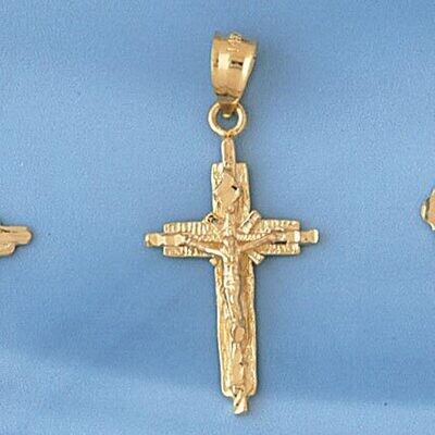 Dazzlers Jewelry Jesus Christ on Cross Pendant Necklace Charm Bracelet in Yellow, White or Rose Gol…