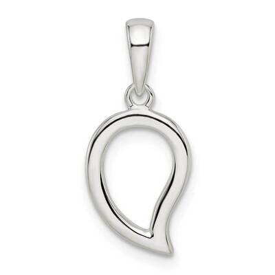 Open Center Leaf Pendant Sterling Silver Polished QP5440, MPN: QP5440,