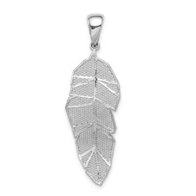 Polished Leaf Pendant Sterling Silver Rhodium-plated QP5077, MPN: QP5077, 886774108674