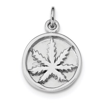 Leaf Pendant Sterling Silver Rhodium-plated Polished QC9228, MPN: QC9228, 886774006765