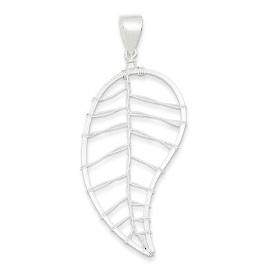 Polished Leaf Pendant Sterling Silver QC6623