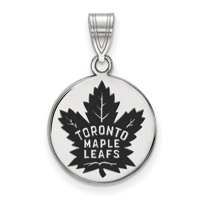 Toronto Maple Leafs Medium Enamel Disc Pendant Sterling Silver SS021MLE, MPN: SS021MLE, 886774747880