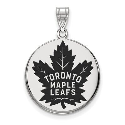 Toronto Maple Leafs Large Enamel Disc Pendant Sterling Silver SS023MLE, MPN: SS023MLE, 886774747996