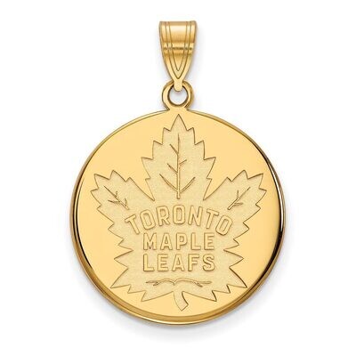 Toronto Maple Leafs Large Disc Pendant Gold-plated Silver GP022MLE, MPN: GP022MLE, 886774743882