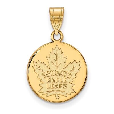 Toronto Maple Leafs Medium Disc Pendant Gold-plated Silver GP020MLE, MPN: GP020MLE, 886774743790