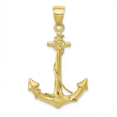 3-D Anchor with Rope Pendant 10k Gold 10C3342, MPN: 10C3342, 63721818828