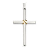 Gold-plated Rope Hollow Crucifix Pendant Sterling Silver Polished QC8268, MPN: QC8268, 191101458484