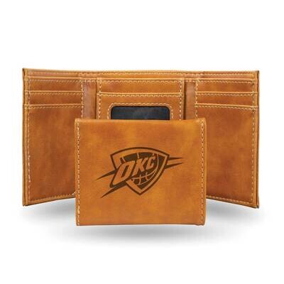 NBA Oklahoma City Thunder Brown Faux Leather Trifold Wallet GC7725, MPN: GC7725, 767345898838