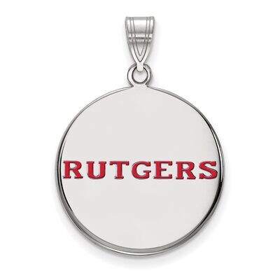 Rutgers Large Enamel Disc Pendant Sterling Silver SS024RUT, MPN: SS024RUT, 886774697093