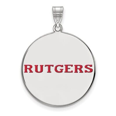 Rutgers XLarge Enamel Disc Pendant Sterling Silver SS026RUT, MPN: SS026RUT, 886774697154