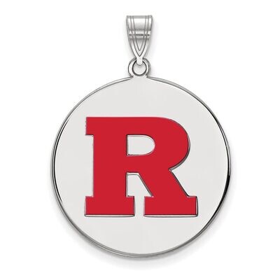 Rutgers XLarge Enamel Disc Pendant Sterling Silver SS022RUT, MPN: SS022RUT, 886774697147