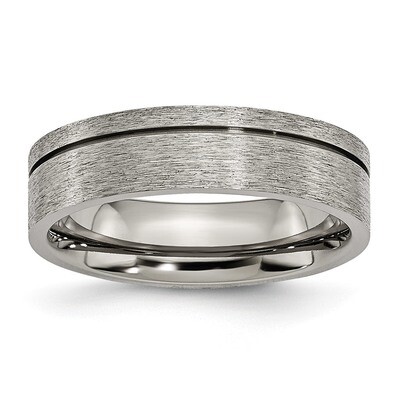 Grooved 6mm Brushed Band Titanium TB62-11