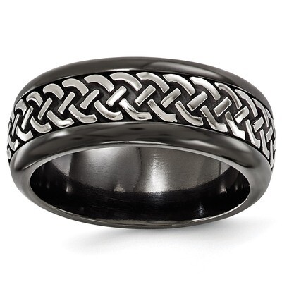 Edward Mirell Black Titanium Patterned 9mm Band EMR192 by Edward Mirell, MPN: EMR192, 614664187627