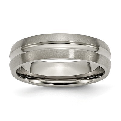 6mm Brushed and Polished Band Titanium Grooved  TB50_CH by Chisel, MPN: TB50_CH, 883957819853