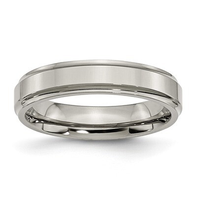 5mm Polished Band Titanium Ridged Edge TB5_CH by Chisel, MPN: TB5_CH, 883957820507