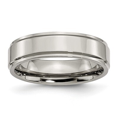 6mm Polished Band Titanium Ridged Edge TB34_CH by Chisel, MPN: TB34_CH, 883957809151