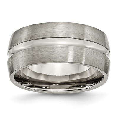 10mm Brushed and Polished Band Titanium Grooved  TB52_CH by Chisel, MPN: TB52_CH, 883957821740