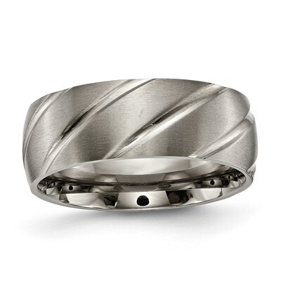 Swirl Design 8mm Satin Band Titanium TB322 by Chisel, MPN: TB322, 886774530574