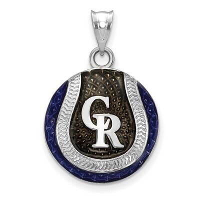 MLB Colorado Rockies Enameled Baseball Pendant Sterling Silver Rhodium-plated SS519ROK, MPN: SS519R…