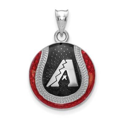 MLB Arizona Diamondbacks Enamel Baseball Pendant Sterling Silver Rhodium-plated SS519DIA, MPN: SS51…