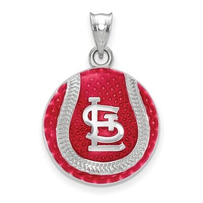 Saint Louis Cardinals Interlocking STL Baseball Enameled Pendant Sterling Silver SS519CRD, MPN: SS5…