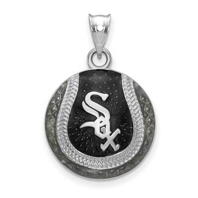 MLB Chicago White Sox Baseball Enameled Pendant Sterling Silver Rhodium-plated SS519WHI, MPN: SS519…