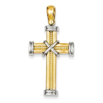 Fancy Cross Pendant 14k Two-Tone Gold D1574, MPN: D1574, 883957136455