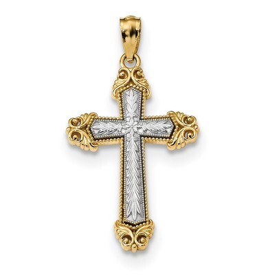 Polished Cross Pendant 14k Two-Tone Gold K6265, MPN: K6265, 883957733395