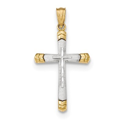 DC Cross Pendant 14k Two-tone Gold Polished K5465, MPN: K5465, 191101457128