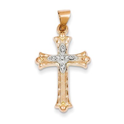 Diamond Cross Pendant 14k Two-Tone Gold XR1227, MPN: XR1227, 883957974712