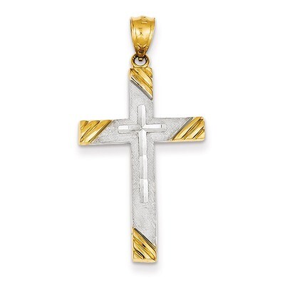 Diamond-cut Cross Pendant 14k Two-Tone Gold C3796, MPN: C3796, 883957430515