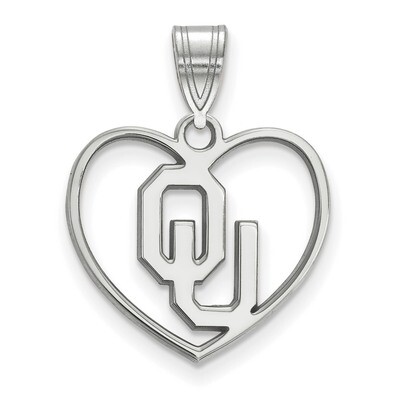University of Oklahoma Pendant in Heart Sterling Silver SS018UOK, MPN: SS018UOK, 886774958682