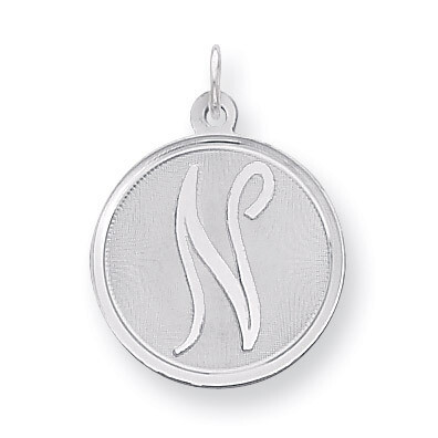 Brocaded Initial N Charm Sterling Silver QC4162N, MPN: QC4162N, 883957597683