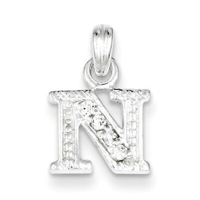 Initial N Pendant Sterling Silver Diamond QC6717N, MPN: QC6717N, 883957539669