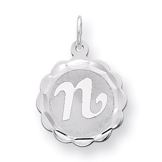Brocaded Initial N Charm Sterling Silver QC4161N, MPN: QC4161N, 883957128610