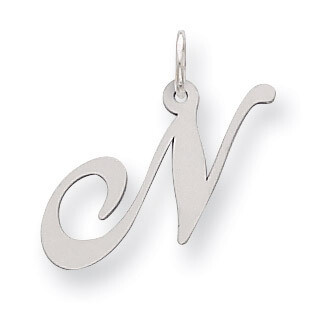 Script Initial N Charm Sterling Silver Fancy QC5088N, MPN: QC5088N, 883957030401