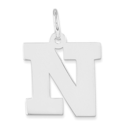 Block Initial N Charm Sterling Silver Medium QC5095N, MPN: QC5095N, 191101182488