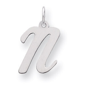 Medium Script Initial N Charm Sterling Silver QC5082N, MPN: QC5082N, 883957524924