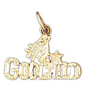 Dazzlers Jewelry Number One Godchild Pendant Necklace Charm Bracelet in Yellow, White or Rose Gold …