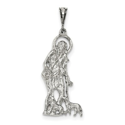 Textured Saint Lazarus Pendant Sterling Silver Polished QC8345, MPN: QC8345, 191101361074